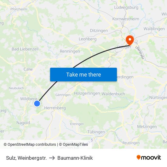 Sulz, Weinbergstr. to Baumann-Klinik map