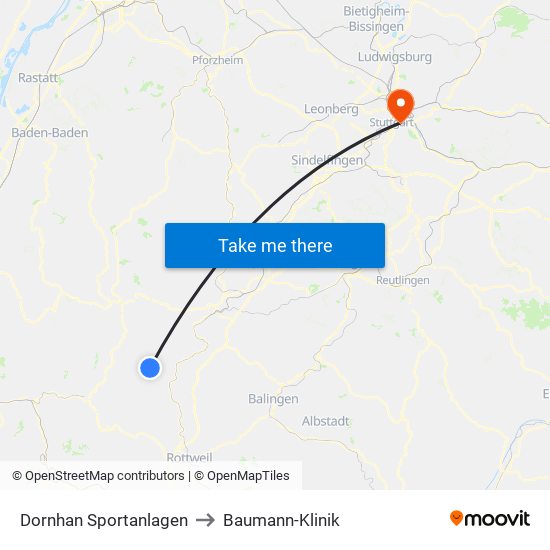 Dornhan Sportanlagen to Baumann-Klinik map