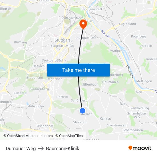 Dürnauer Weg to Baumann-Klinik map