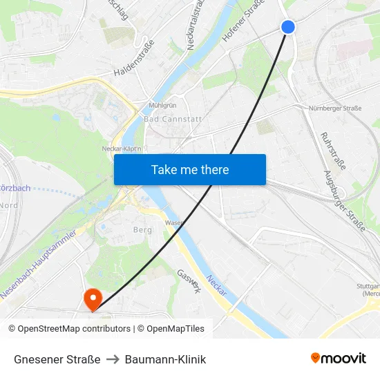 Gnesener Straße to Baumann-Klinik map
