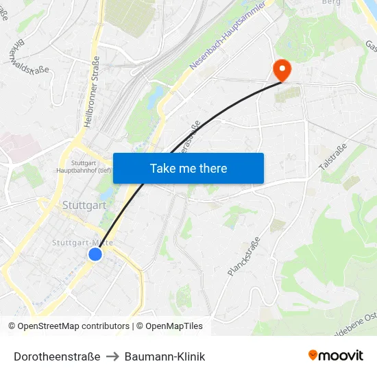 Dorotheenstraße to Baumann-Klinik map