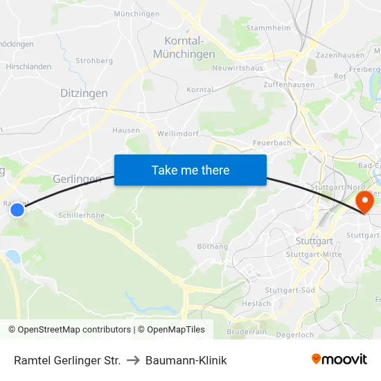 Ramtel Gerlinger Str. to Baumann-Klinik map