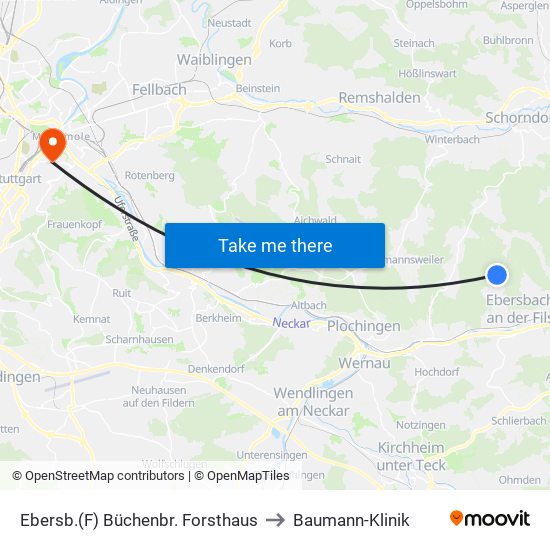 Ebersb.(F) Büchenbr. Forsthaus to Baumann-Klinik map