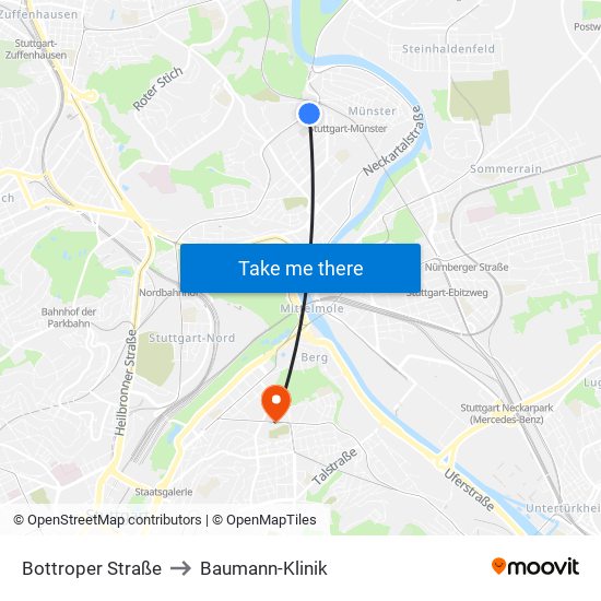 Bottroper Straße to Baumann-Klinik map