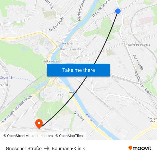 Gnesener Straße to Baumann-Klinik map
