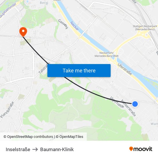 Inselstraße to Baumann-Klinik map