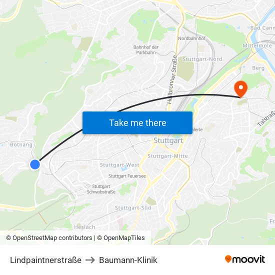 Lindpaintnerstraße to Baumann-Klinik map