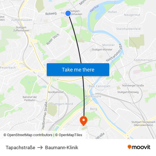 Tapachstraße to Baumann-Klinik map