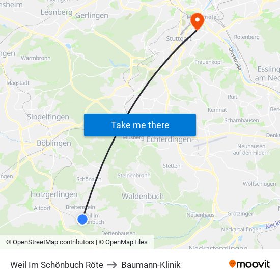 Weil Im Schönbuch Röte to Baumann-Klinik map