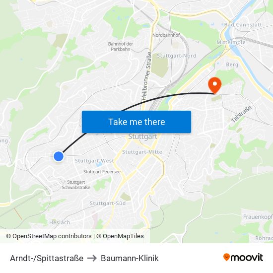 Arndt-/Spittastraße to Baumann-Klinik map