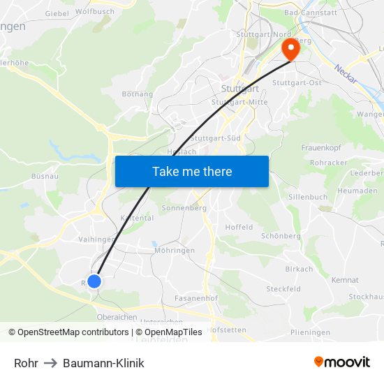 Rohr to Baumann-Klinik map