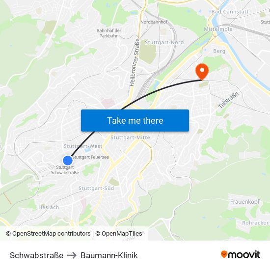 Schwabstraße to Baumann-Klinik map