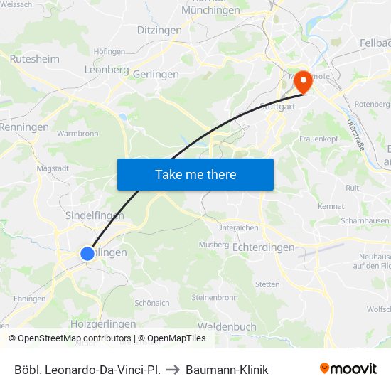 Böbl. Leonardo-Da-Vinci-Pl. to Baumann-Klinik map