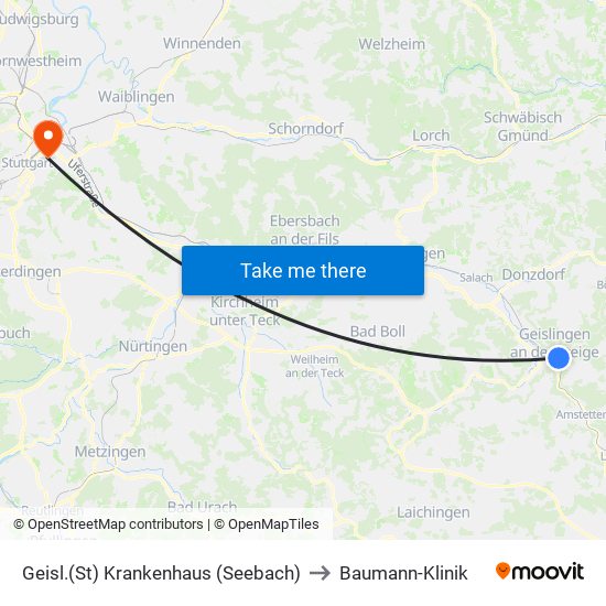 Geisl.(St) Krankenhaus (Seebach) to Baumann-Klinik map