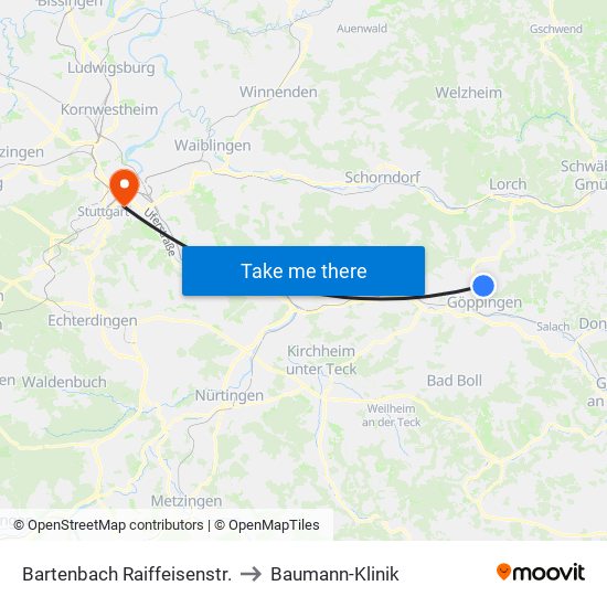 Bartenbach Raiffeisenstr. to Baumann-Klinik map