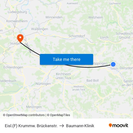Eisl.(F) Krummw. Brückenstr. to Baumann-Klinik map