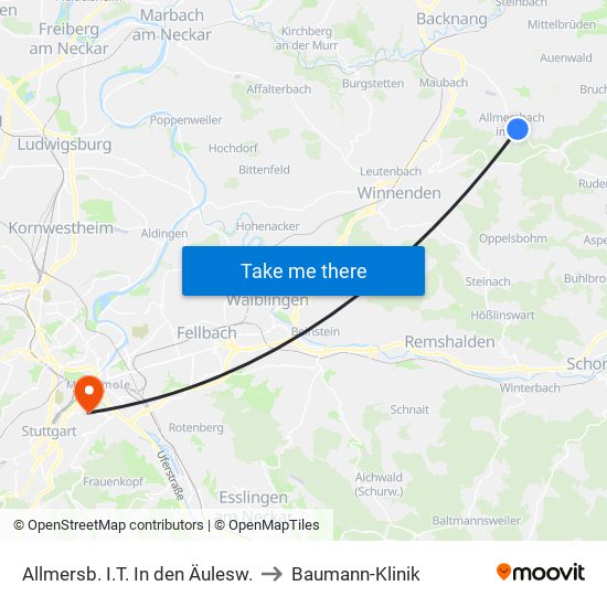 Allmersb. I.T. In den Äulesw. to Baumann-Klinik map