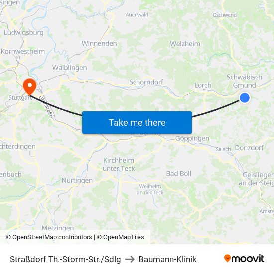 Straßdorf Th.-Storm-Str./Sdlg to Baumann-Klinik map