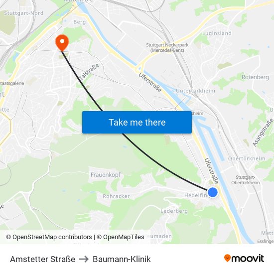 Amstetter Straße to Baumann-Klinik map