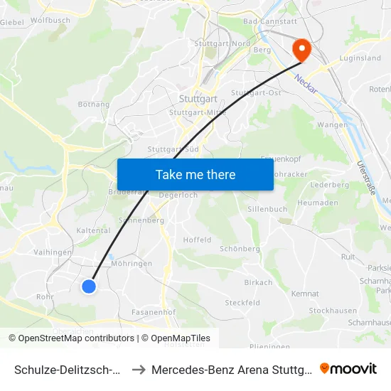 Schulze-Delitzsch-Str. to Mercedes-Benz Arena Stuttgart map
