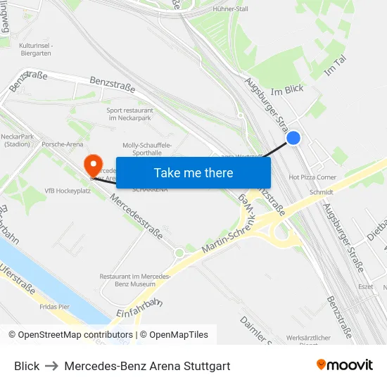 Blick to Mercedes-Benz Arena Stuttgart map