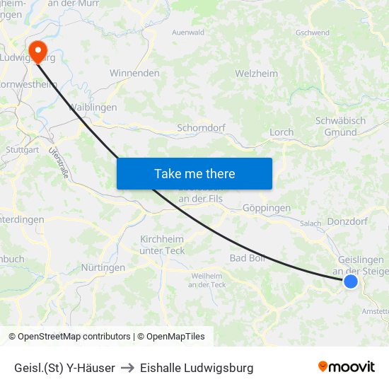 Geisl.(St) Y-Häuser to Eishalle Ludwigsburg map