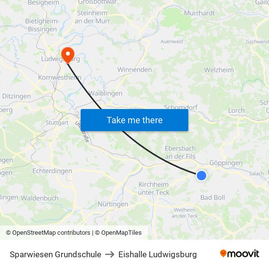 Sparwiesen Grundschule to Eishalle Ludwigsburg map