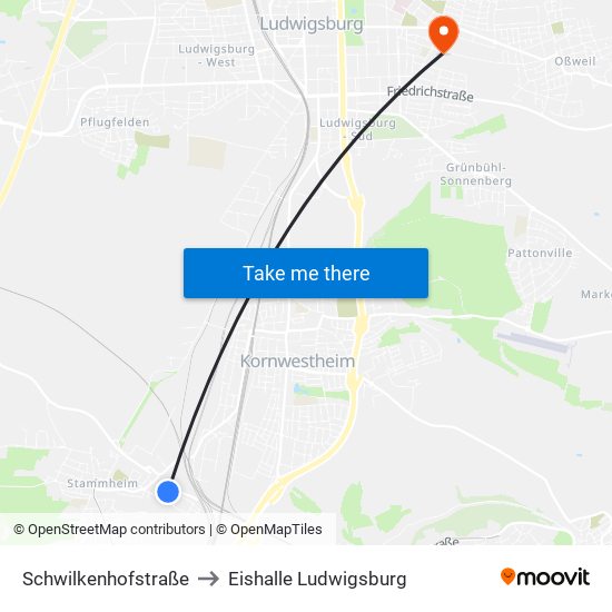 Schwilkenhofstraße to Eishalle Ludwigsburg map