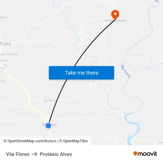 Vila Flores to Protásio Alves map
