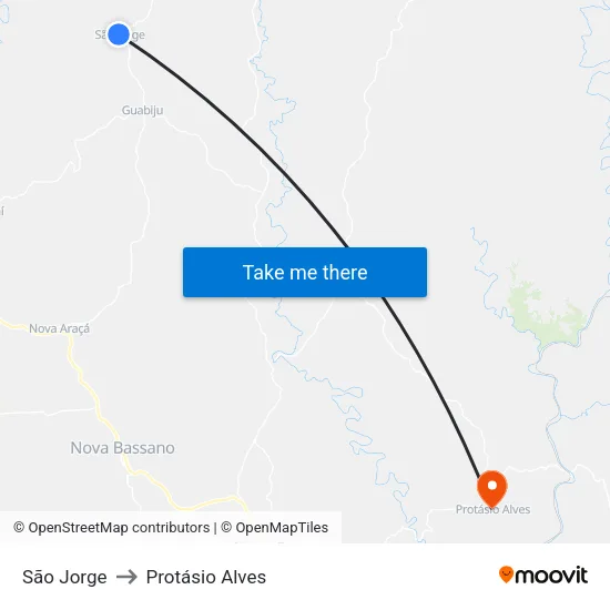 São Jorge to Protásio Alves map