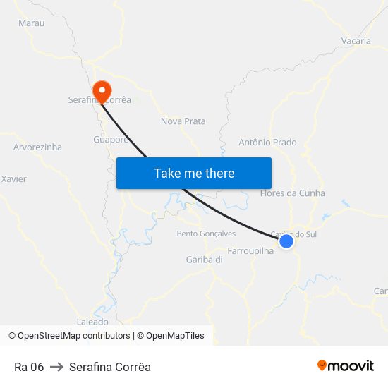 Ra 06 to Serafina Corrêa map