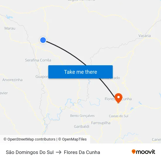 São Domingos Do Sul to Flores Da Cunha map