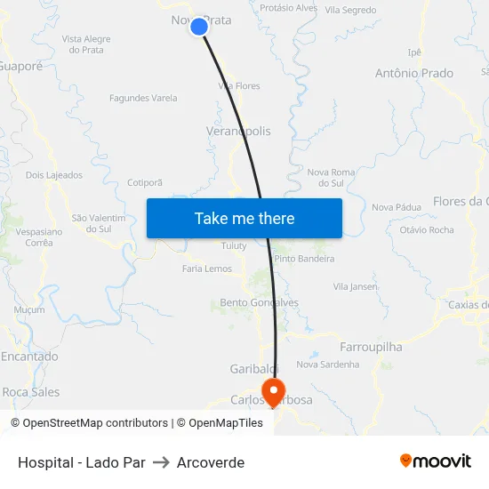 Hospital - Lado Par to Arcoverde map