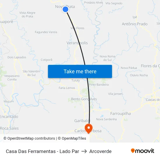 Casa Das Ferramentas - Lado Par to Arcoverde map