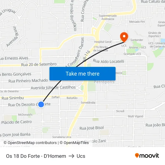 Os 18 Do Forte - D'Homem to Ucs map