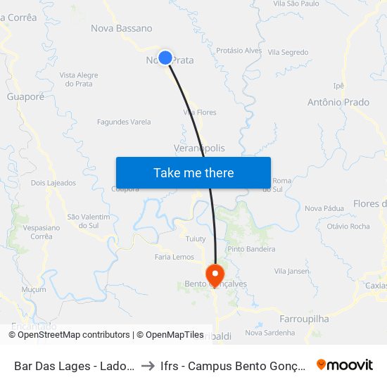 Bar Das Lages - Lado Par to Ifrs - Campus Bento Gonçalves map