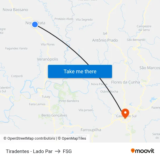Tiradentes - Lado Par to FSG map