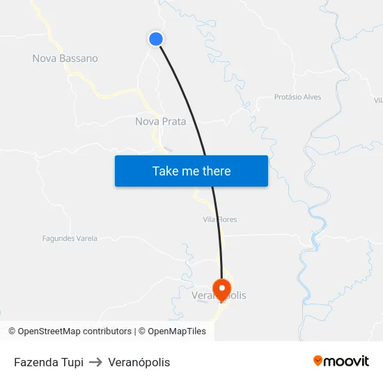 Fazenda Tupi to Veranópolis map