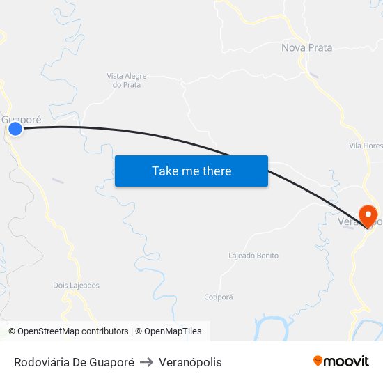 Rodoviária De Guaporé to Veranópolis map