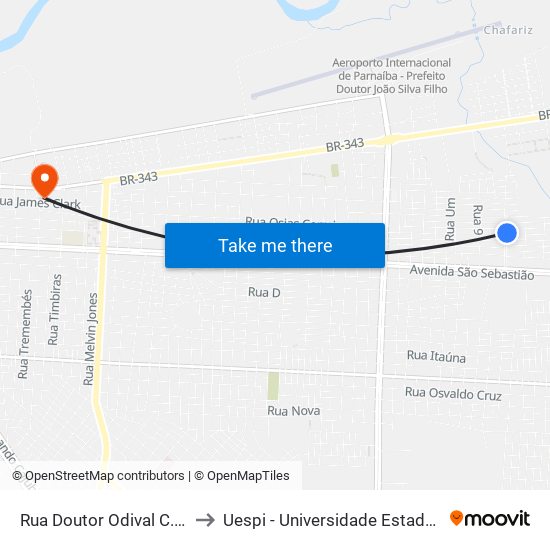 Rua Doutor Odival C. Rezende to Uespi - Universidade Estadual Do Piaui map