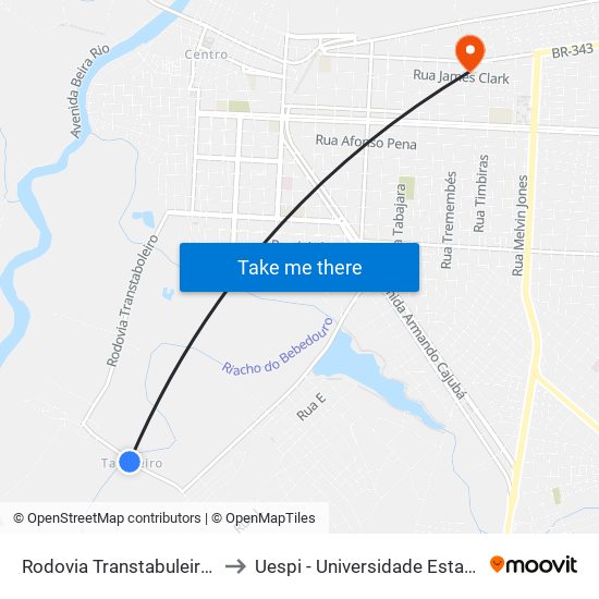 Rodovia Transtabuleiro Dois, 520 to Uespi - Universidade Estadual Do Piaui map