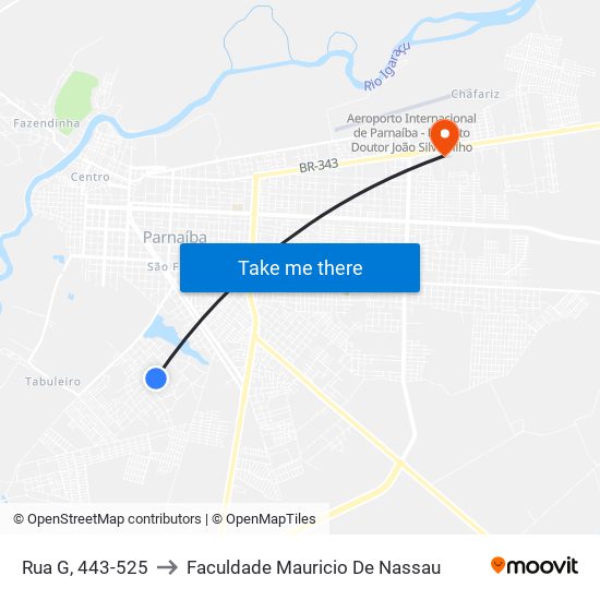 Rua G, 443-525 to Faculdade Mauricio De Nassau map