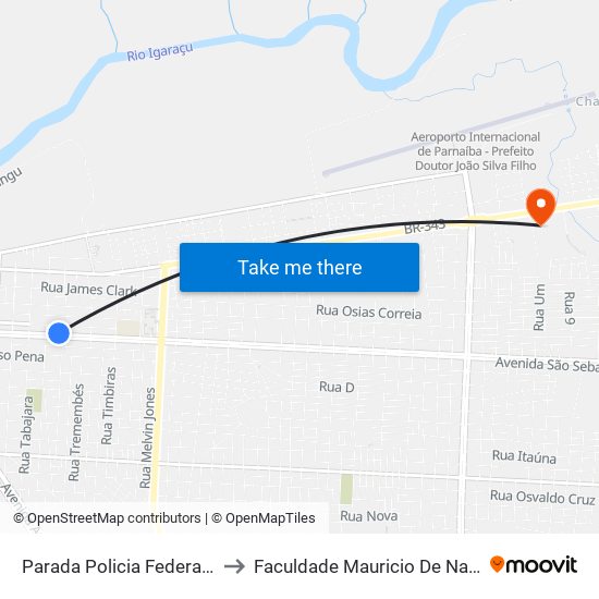 Parada Policia Federal - Pf to Faculdade Mauricio De Nassau map