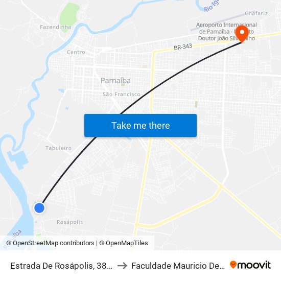 Estrada De Rosápolis, 3884-4194 to Faculdade Mauricio De Nassau map