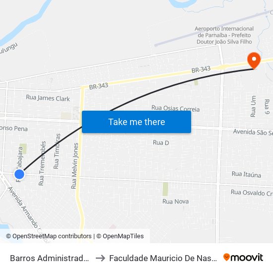 Barros Administradora to Faculdade Mauricio De Nassau map