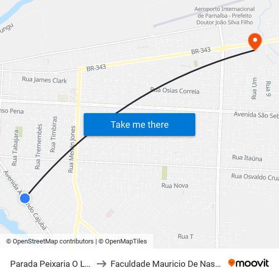 Parada Peixaria O Luis to Faculdade Mauricio De Nassau map