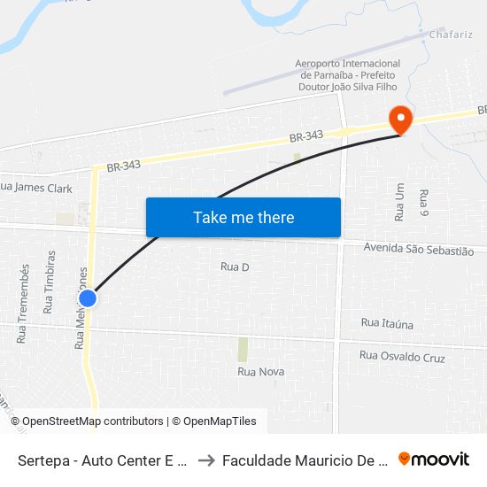 Sertepa - Auto Center E Autocar to Faculdade Mauricio De Nassau map