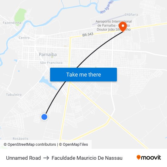 Unnamed Road to Faculdade Mauricio De Nassau map