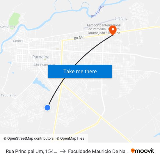 Rua Principal Um, 154-206 to Faculdade Mauricio De Nassau map