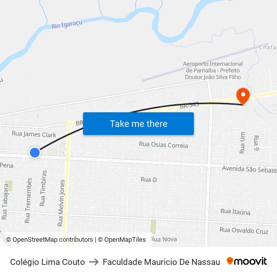 Colégio Lima Couto to Faculdade Mauricio De Nassau map